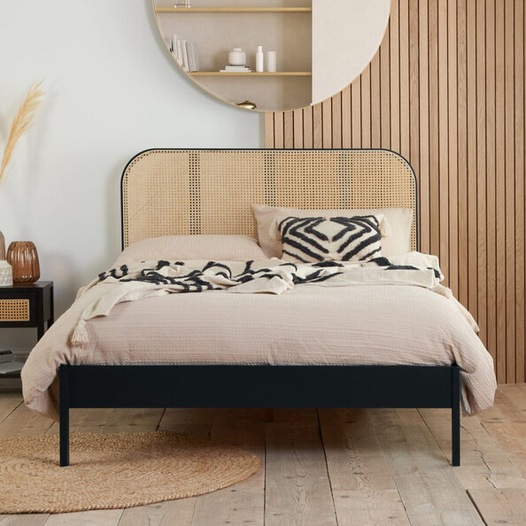 Marot Wooden Double Bed In Black