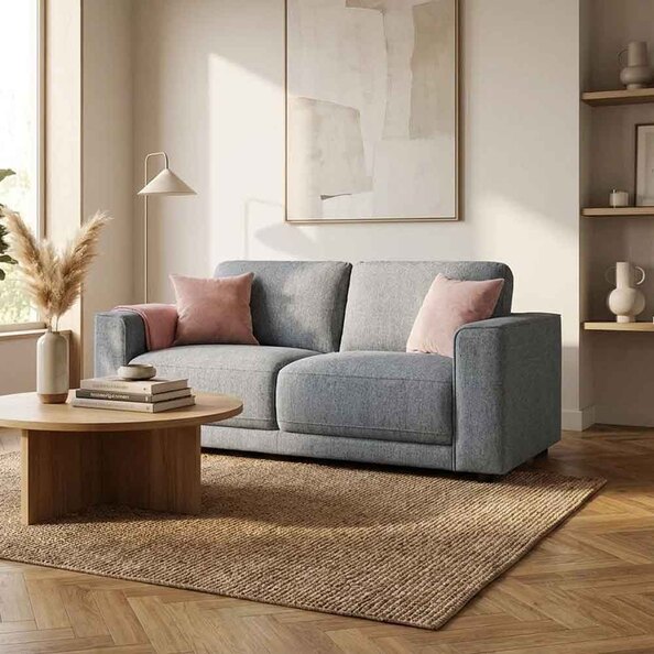 Marqen Fabric 2 Seater Sofa in Grey