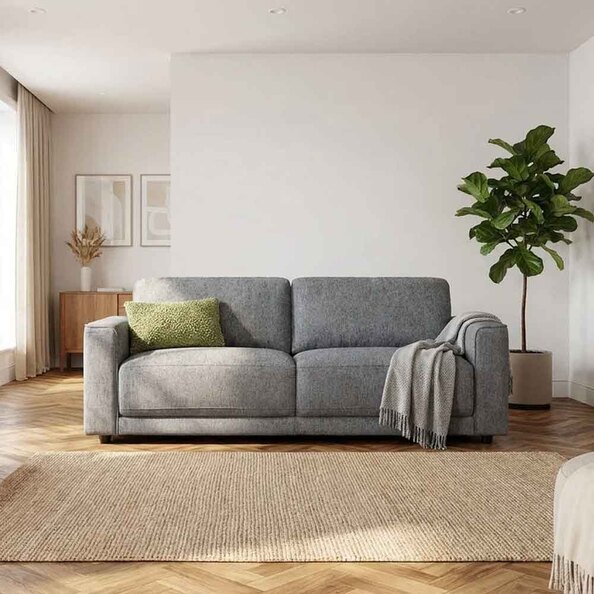 Marqen Fabric 3 Seater Sofa in Grey