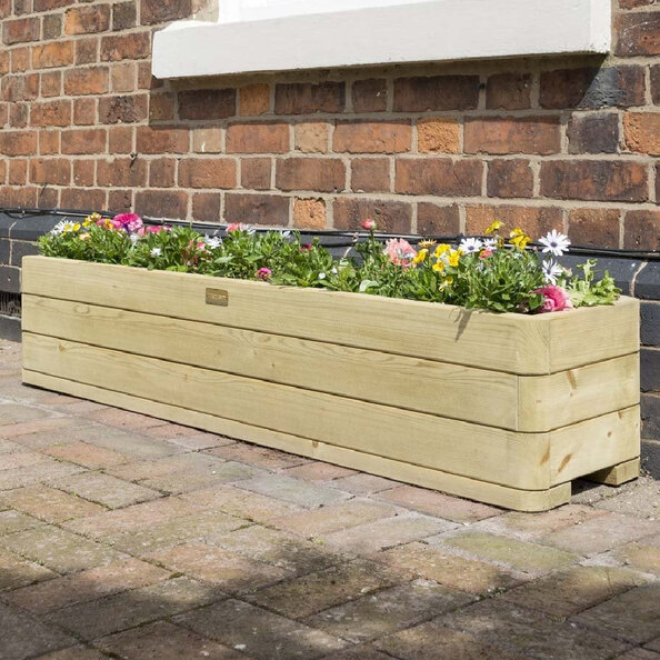Marsden Wooden Garden Patio Planter In Natural