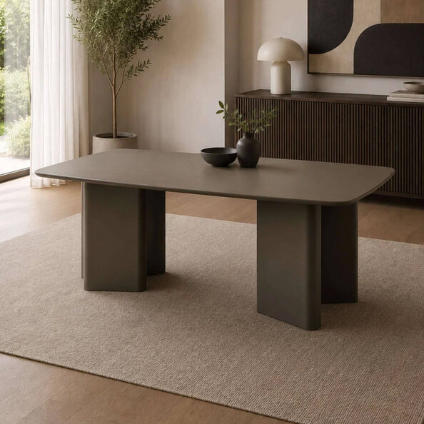 Marzio Rectangular Wooden Dining Table in Matt Chocolate
