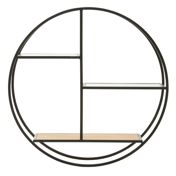 Masaya Wall Hung 3-Tier Shelving Unit With Black Metal Frame