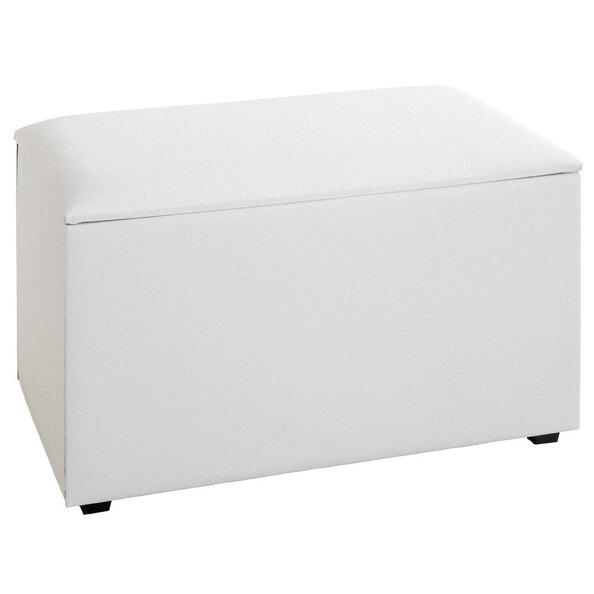 Massillon Large Fabric Storage Ottoman In White