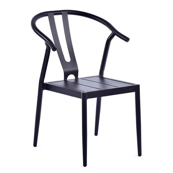 Cortano Outdoor Aluminium Side Chair In Black