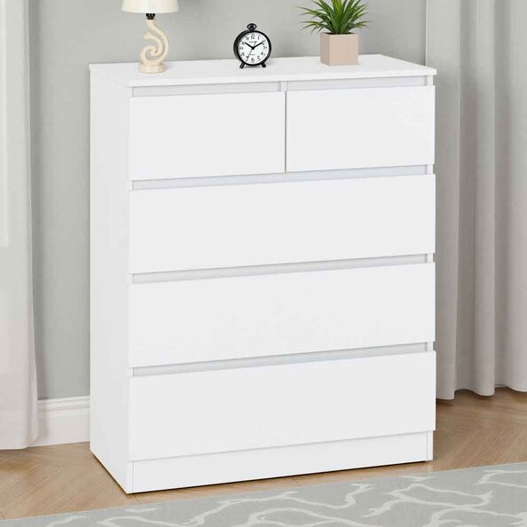 Mcgowan Wooden Chest Of 5 Drawers in White