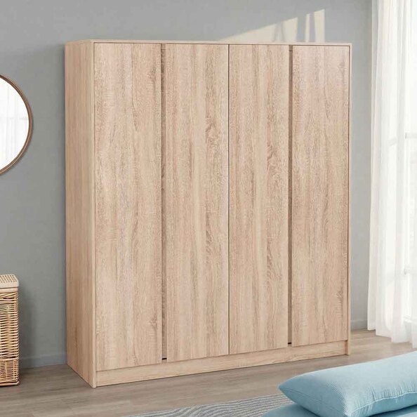 Mcgowan Wooden Wardrobe With 4 Doors in Sonoma Oak