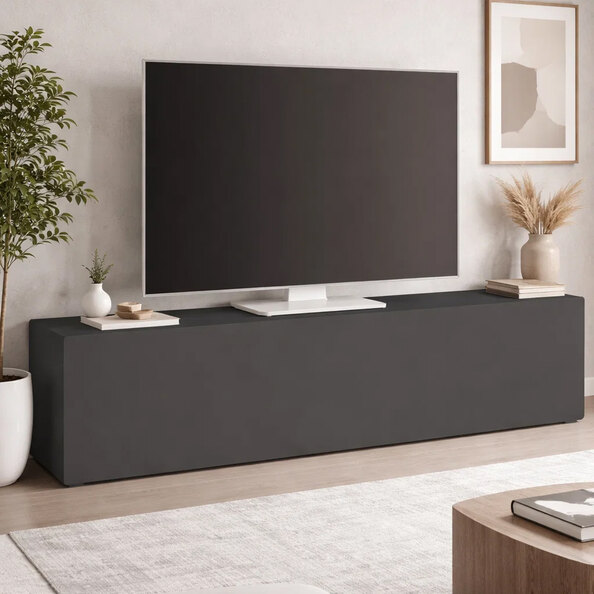 Mcrae Wooden TV Stand With 1 Door In Anthracite