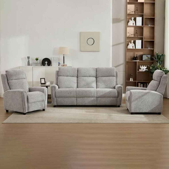 Medinah Fabric 3+1+1 Seater Sofa Set - Ash