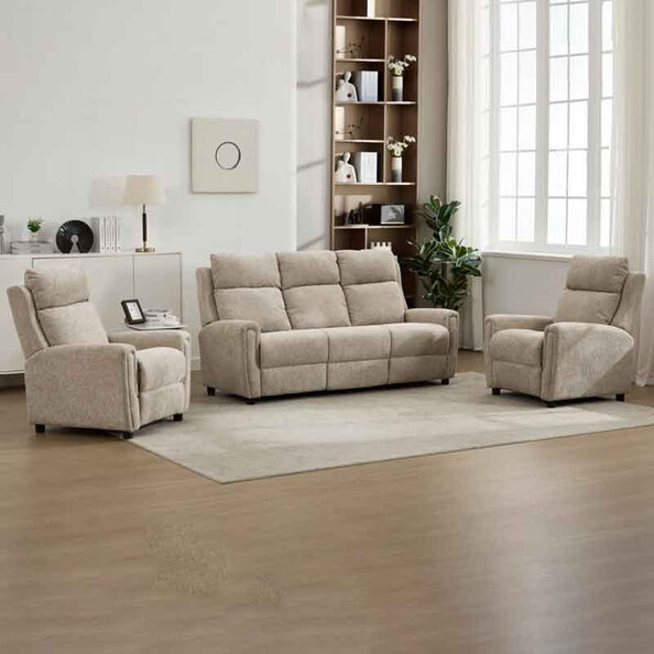 Medinah Fabric 3+1+1 Seater Sofa Set - Beige