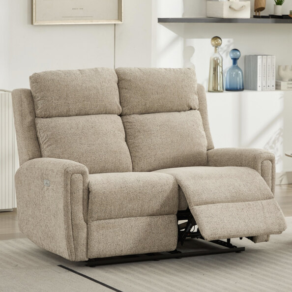 Medinah Fabric Electric 2 Seater Sofa - Beige