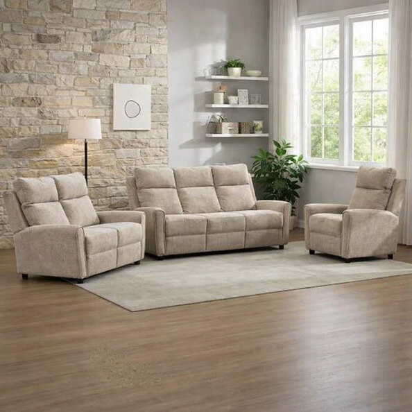 Medinah Fabric 3+2+1 Sofa Suite in Beige