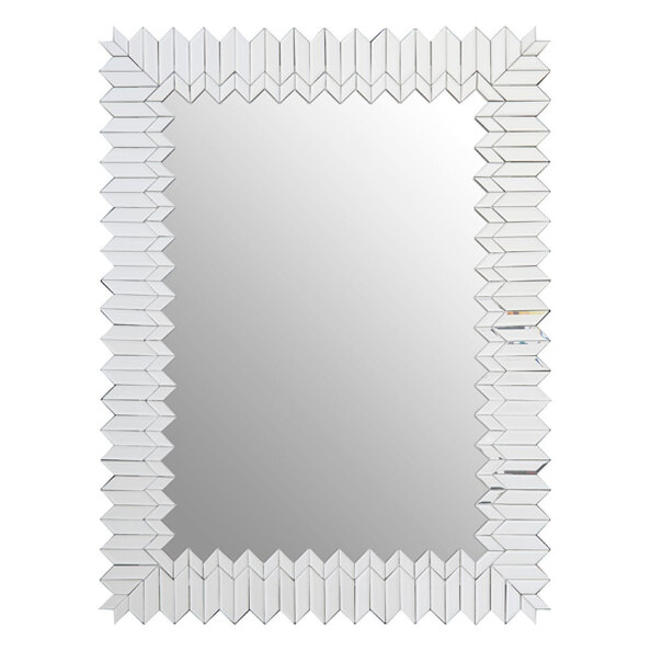 Mekbuda Rectangular Wall Bedroom Mirror In Silver Frame