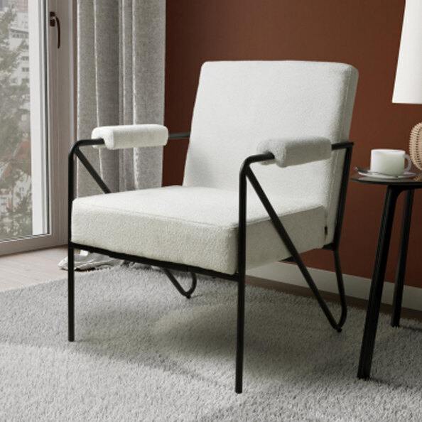 Mercer Fabric Bedroom Armchair in Natural