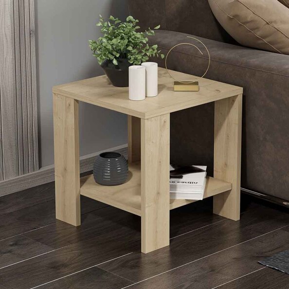 Midi Wooden Side Table in Sapphire Oak