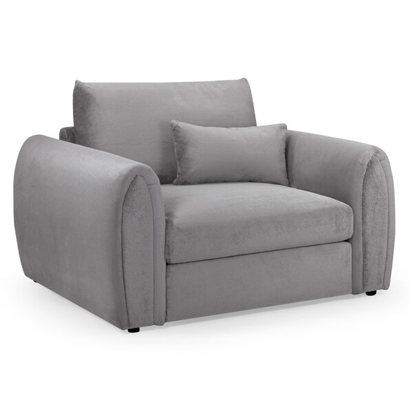Millburn Plush Velvet 1 Seater Sofa In Grey