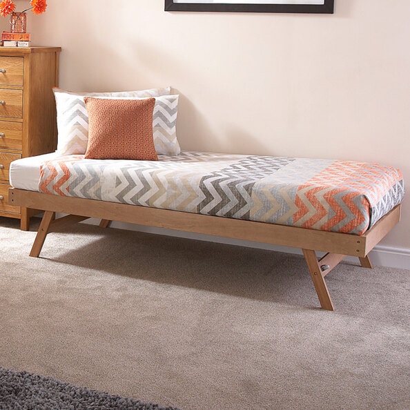 Millom Wooden Single Trundle Bed In Oak