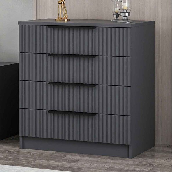Mireva Wooden Chest of 4 Drawers in Anthracite