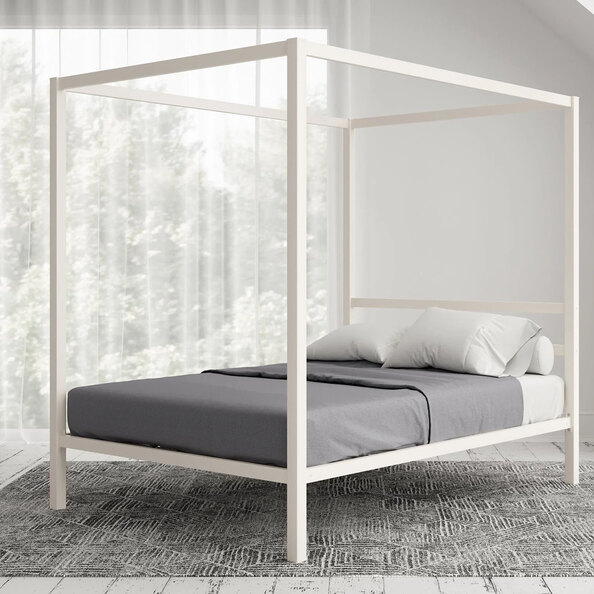 Modena Metal Double Bed In White
