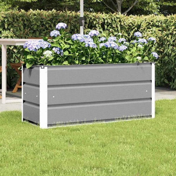 Modenza 100 x 45cm Garden Steel Planter In Light Grey