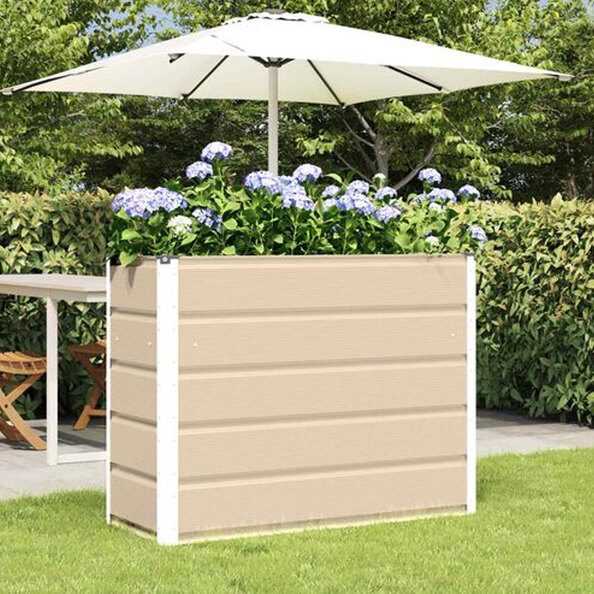 Modenza 100 x 75cm Garden Steel Planter In Ivory