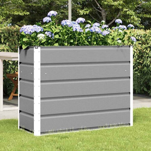 Modenza 100 x 75cm Garden Steel Planter In Light Grey