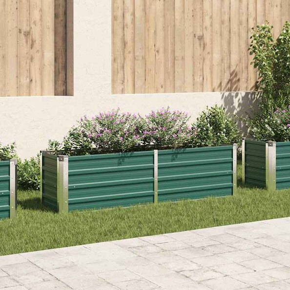 Modenza 160 x 40 x 45cm Garden Galvanised Steel Planter in Green