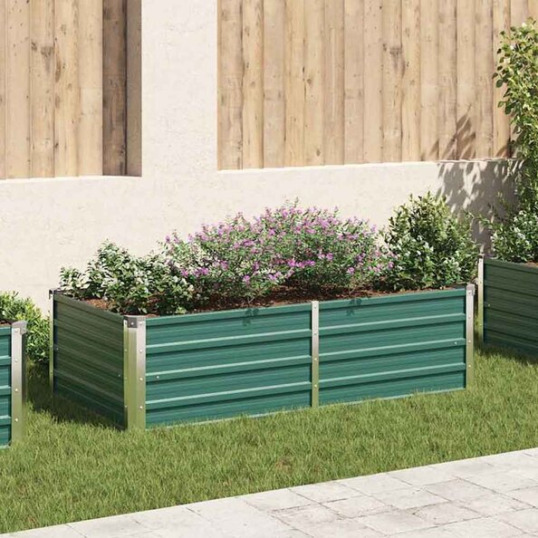 Modenza 160 x 80 x 45cm Garden Galvanised Steel Planter in Green