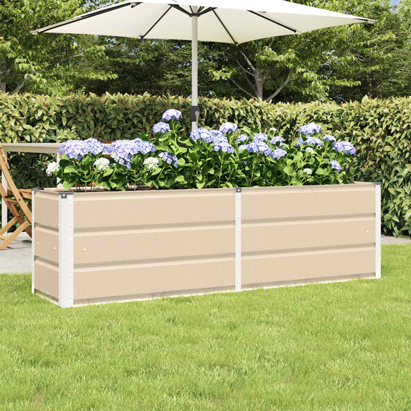 Modenza 160 x 45cm Garden Steel Planter In Ivory