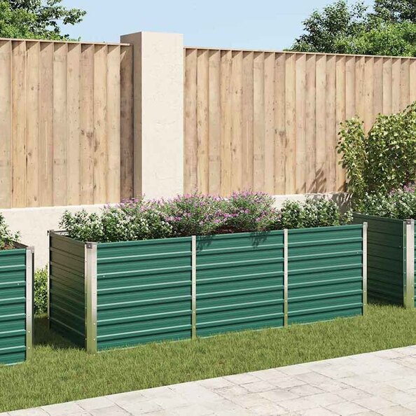 Modenza 240 x 80 x 77cm Garden Galvanised Steel Planter in Green