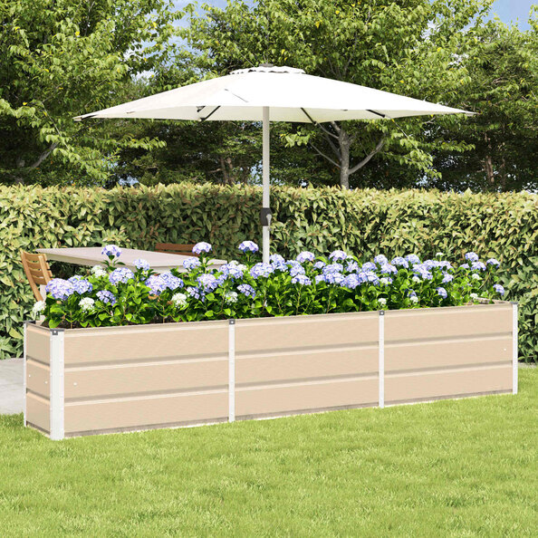 Modenza 240 x 45cm Garden Steel Planter In Ivory