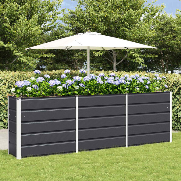 Modenza 240 x 75cm Garden Steel Planter In Anthracite