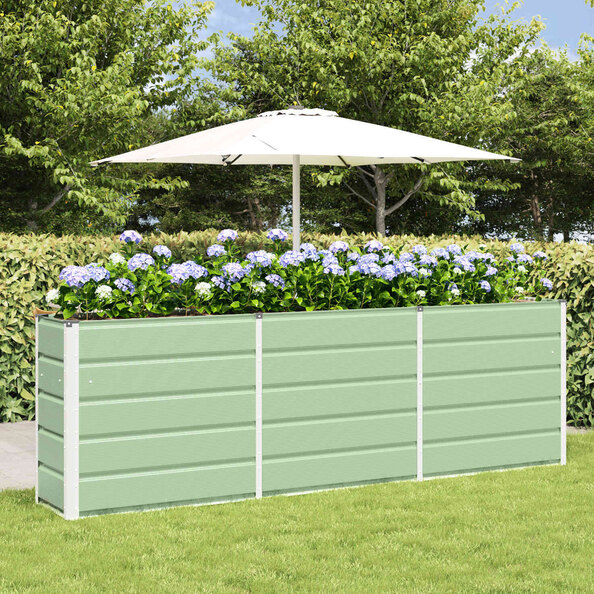Modenza 240 x 75cm Garden Steel Planter In Green