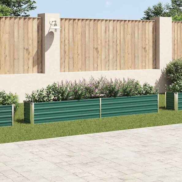 Modenza 320 x 40 x 45cm Garden Galvanised Steel Planter in Green