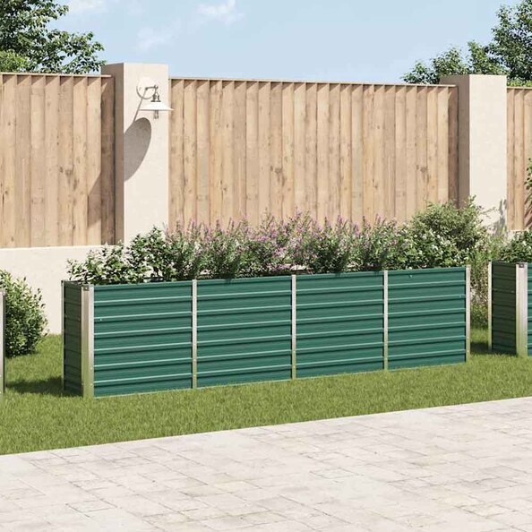 Modenza 320 x 40 x 77cm Garden Galvanised Steel Planter in Green