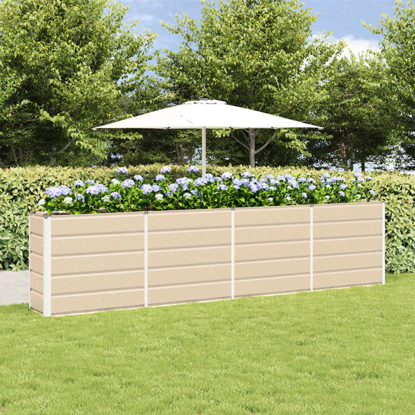 Modenza 320 x 75cm Garden Steel Planter In Ivory