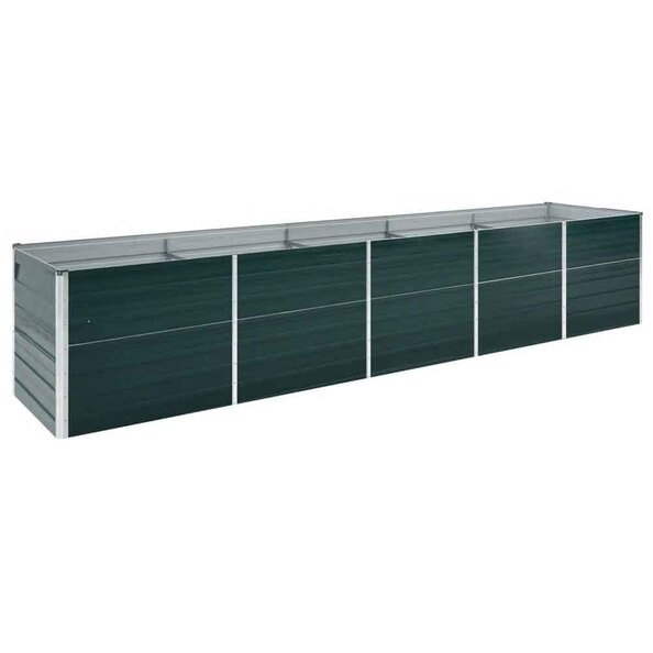 Modenza 400 x 80 x 77cm Garden Galvanised Steel Planter in Green