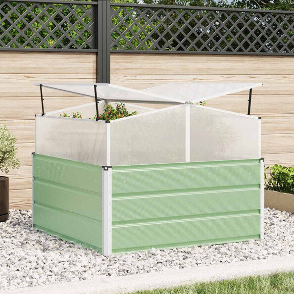 Modenza Garden Galvanised Steel Planter In Light Green