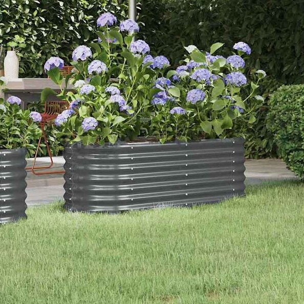 Modenza Oval 114 x 40 x 36cm Garden Galvanised Steel Planter in Anthracite