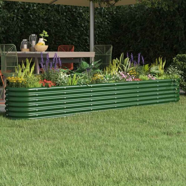 Modenza Oval 260 x 40 x 36cm Garden Galvanised Steel Planter in Green