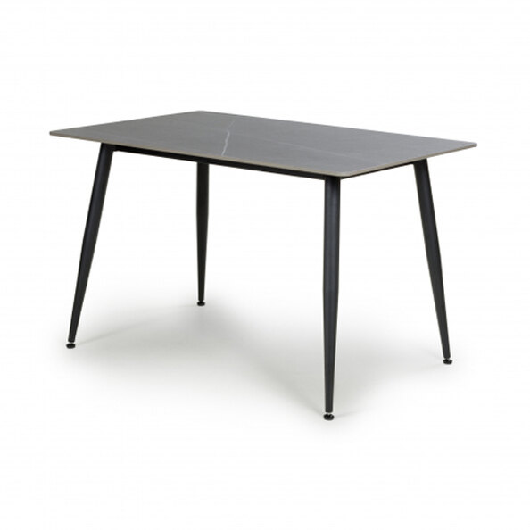 Modico Wooden Small Rectangular Dining Table In Grey And Black