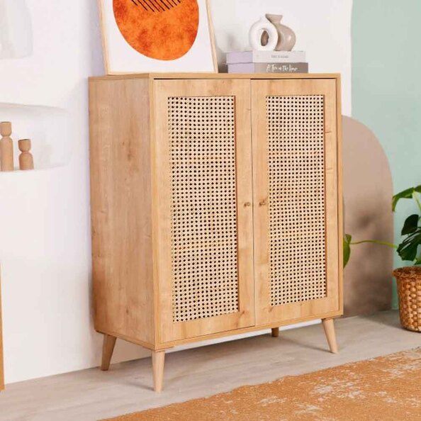 Montello Wooden Storage Cabinet with 2 Doors in Oak
