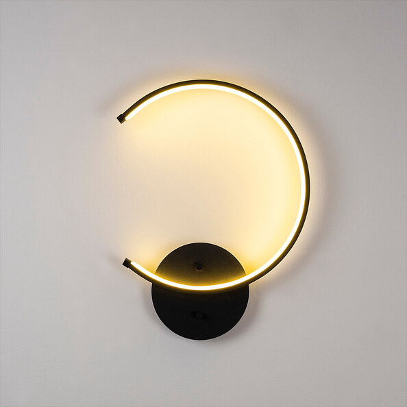 Moon Metal Wall Light in Black