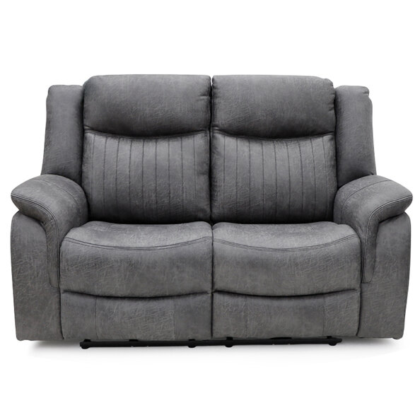 Morlix Fabric Electric Recliner 2 Seater Sofa in Grey