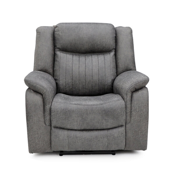 Morlix Fabric Manual Recliner 1 Seater Sofa in Grey