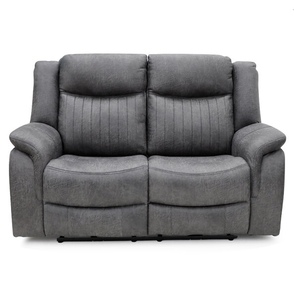 Morlix Fabric Manual Recliner 2 Seater Sofa in Grey