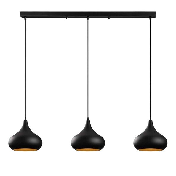 Muba 3 Light Metal Ceiling Pendant Light in Black