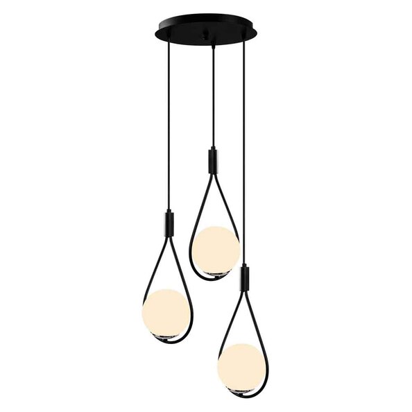 Mudoni 3 Light Metal Ceiling Pendant Light in Black
