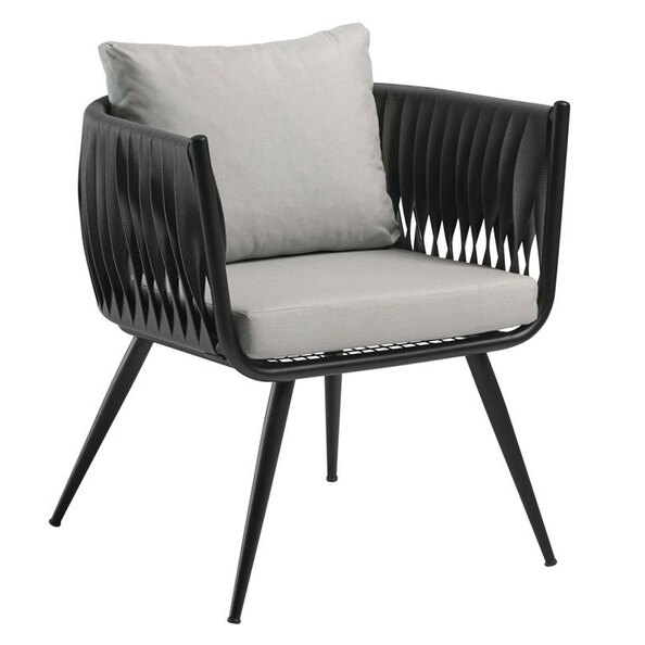 Mulvane Outdoor Rattan 1 Seater Sofa In Black And Anthracite