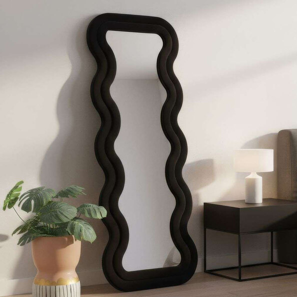 Mundo Decorative Cheval Mirror with Black Wooden Frame