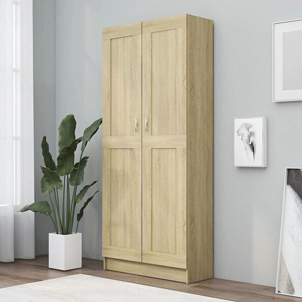 Nancia Wooden Wardrobe With 2 Doors In Sonoma Oak